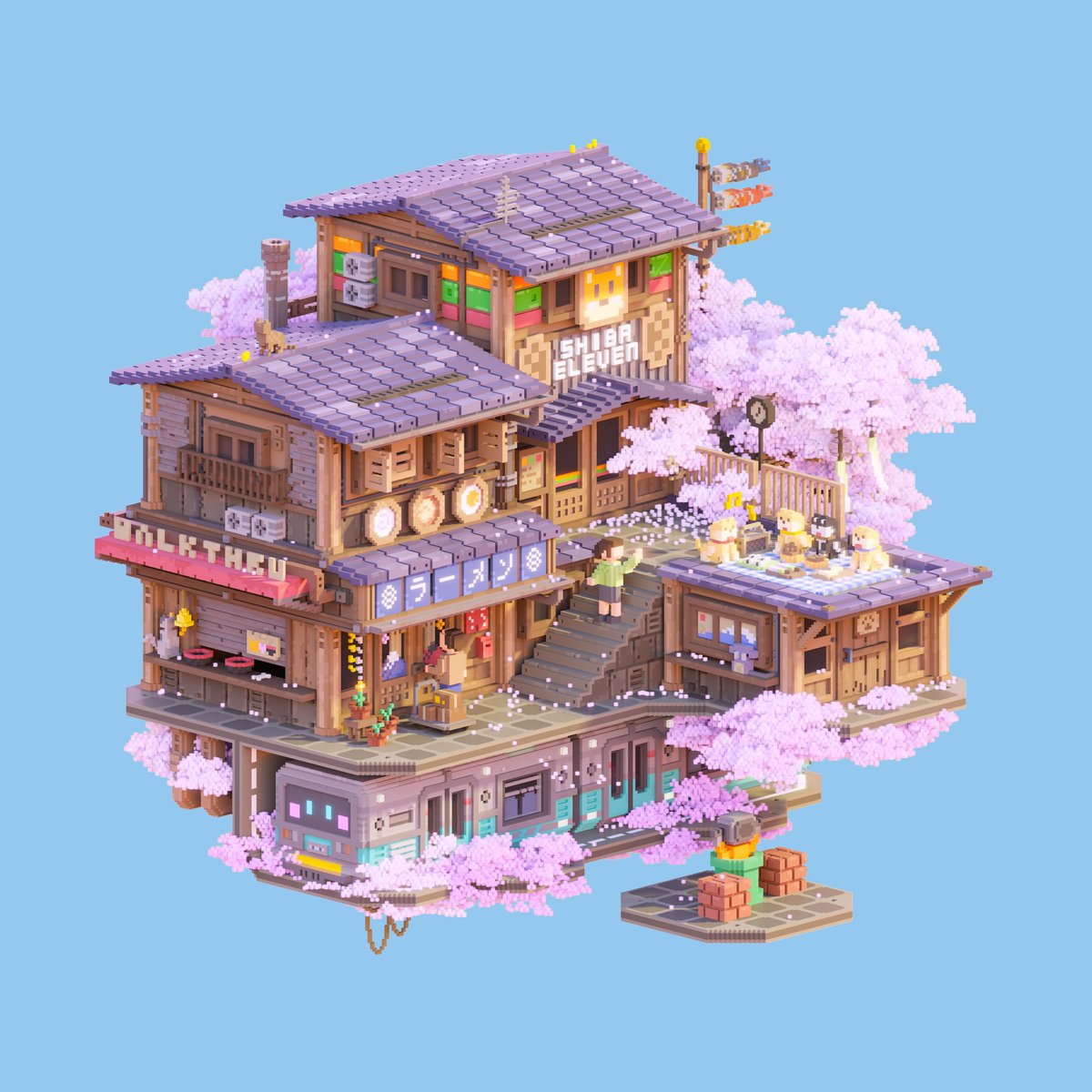 bkvoxel's tweet photo. The next stop is … 🍥🌸🌞

"07 - SPRING PICNIC"
#voxel #voxelart #magicavoxel https://t.co/Ofy9H2QObN