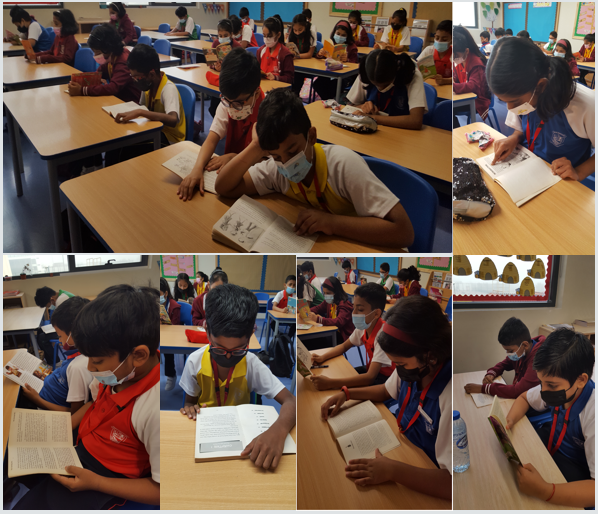 SelvanayakiG's tweet photo. 'Reading is by far the most successful pursuit of happiness'-John Grisham #RegistrationTime @gemsnms_alkhail Gr:4B had an engrossed reading during D.E.A.R Time @nmsprimary @ShettySampoorna @Fatima_Martin https://t.co/ok8tzn6Cyb
