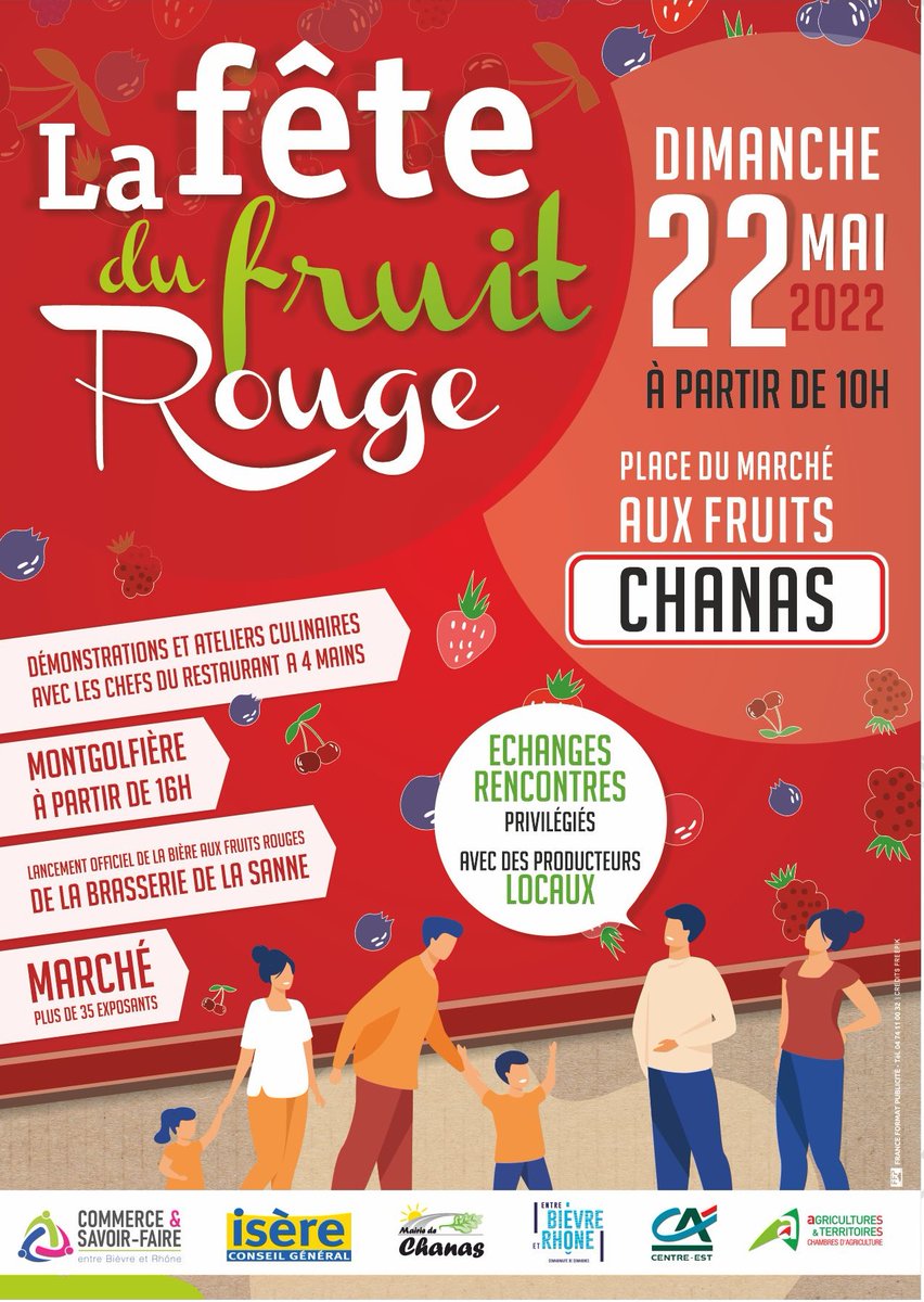 La #fraise de France sera représentée à la première #fête des fruits rouges de #Chanas le 22 mai prochain ! 🫐🍓🍒✨