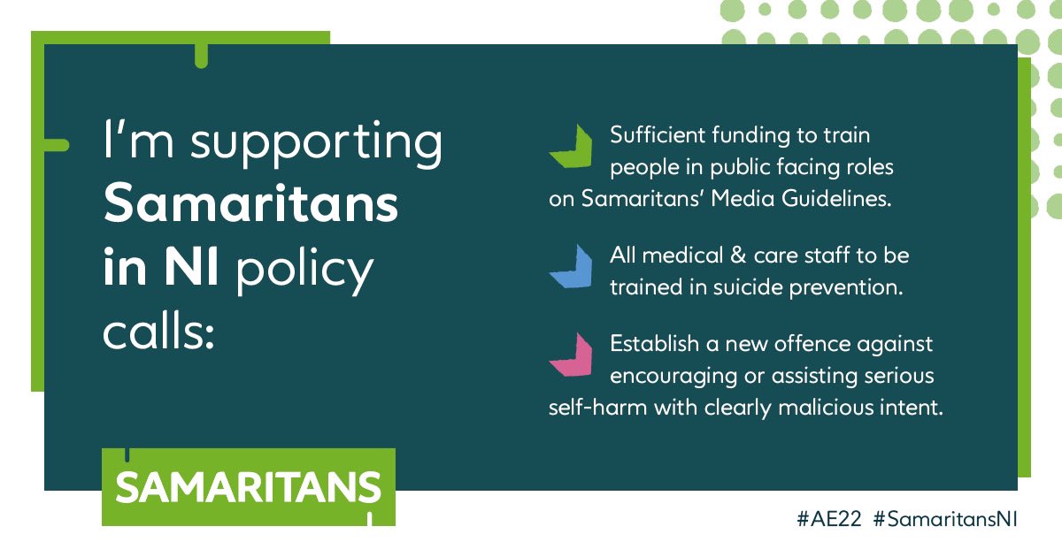 MHC_NI's tweet photo. We all have a part to play in saving lives. MHC @profsiobhanon supports @SamaritansNI policy calls for preventing suicide in NI #AE22
We also need to #PlugTheGap to fully fund the Mental Health Strategy and also the Protect Life 2 - Suicide Prevention Strategy to save lives. https://t.co/nKh41y1ttS