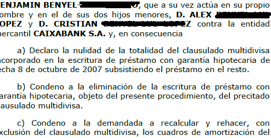 CaixaBank "siempre hemos innovado al servicio de las personas". Tanto que llevamos desde mayo de 2013 peleando contra <a href="/caixabank/">CaixaBank</a>  por la hipoteca en yenes que le dieron a nuestro Benja... hasta hoy.

No podemos dejar de compartir la condena, esta alegría para todos nosotros.