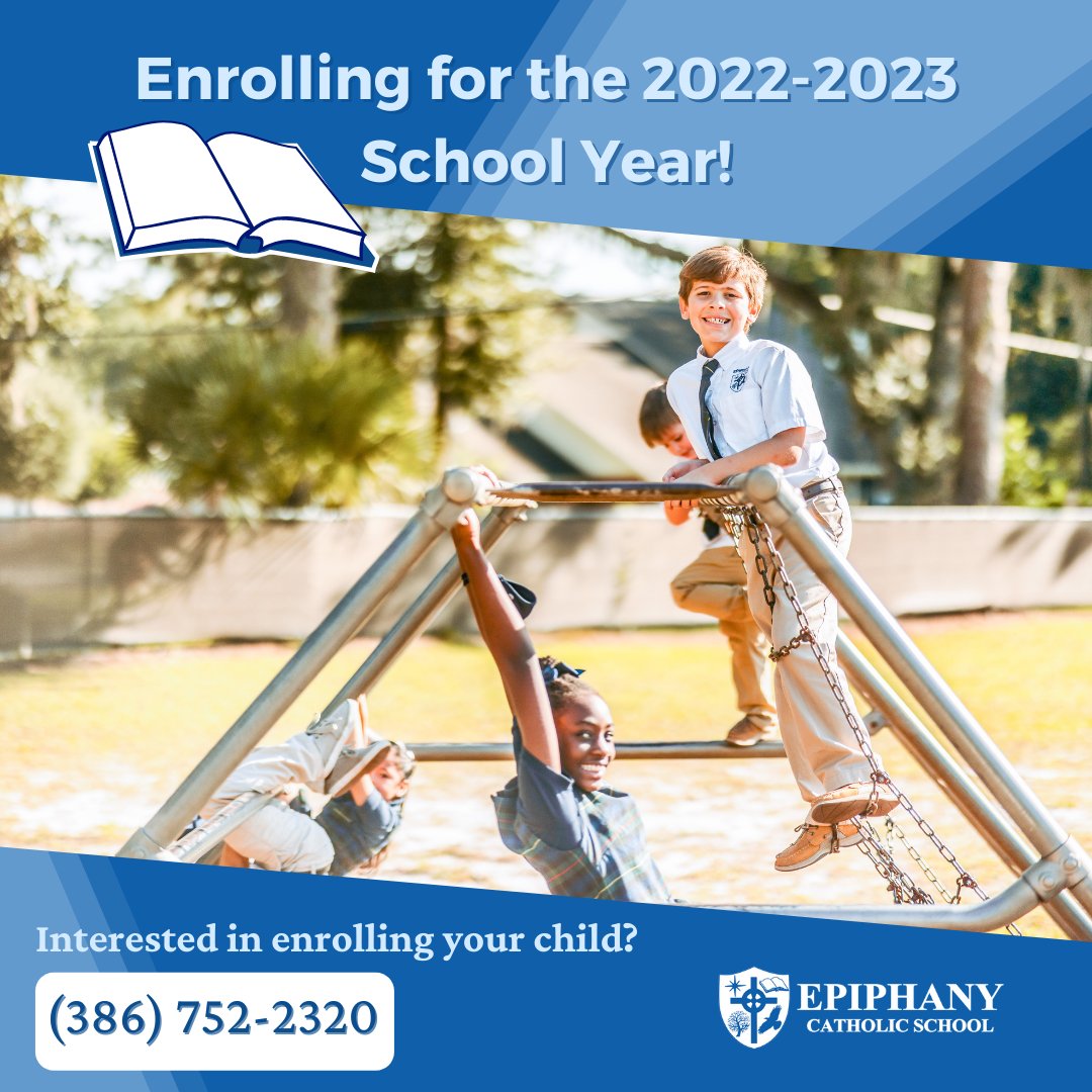 epiphanyeagles's tweet photo. 📚 ENROLLING FOR 2022-2023 SCHOOL YEAR 📚

We are now enrolling for the 2022-2023 School Year! 

✨ To schedule a tour of our school or to find out more information about what scholarships are available, please give us a call at 386-752-2320. https://t.co/lrOPRkzNkp