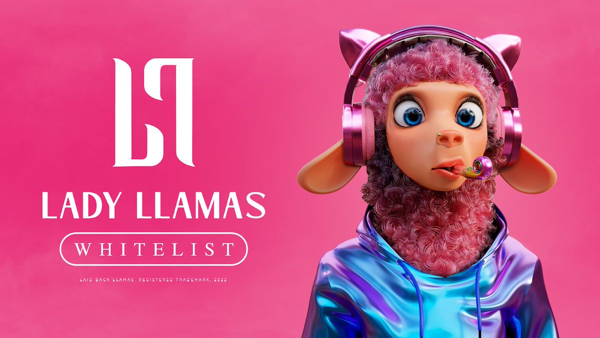 LaidBackLlamas's tweet photo. #LadyLlamas Whitelist #Giveaway! 👩‍🎤🦙

We’re giving away 10 exclusive WL spots to mint 1 of our 3000 Lady Llamas!

How to win:
1⃣ Like &amp; RT
2⃣ Follow @LaidBackLlamas &amp; @sameerbaloch 
3⃣ Join Discord https://t.co/1BQVGGH8dT
4⃣ Tag 3 Frens

⏰ 48hrs - GL! 

#NFT #WomenInNFTs https://t.co/fZn3bBhfAu