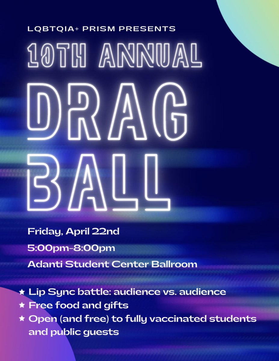 scsusage's tweet image. Come join PRISM for their annual Drag Ball event tomorrow night! There will be food, gifts, and the chance to support local and student drag artists 💅🏻