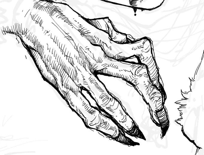 自分の描く手、割と気に入ってる。 