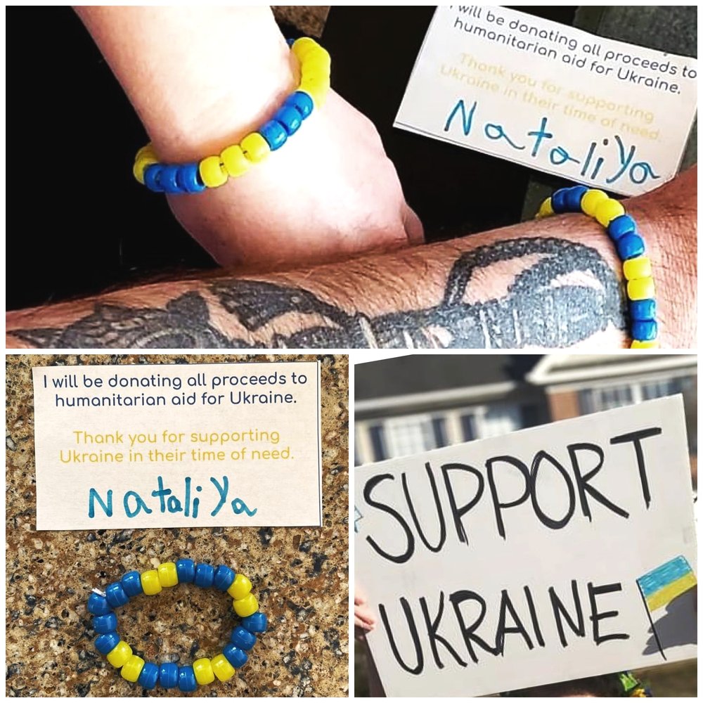 UkraineAidGroup's tweet photo. Nataliya’s Bracelet’s are Ukraine Aid’s first donation! THANK YOU Nataliya! Click on our website (link in bio) to learn more about Nataliya’s generous donation! Visit https://t.co/TVEhv0pBUJ to dontate

#ukraineaid #ukraine #supportukraine #standwithukraine #SlavaUkraini https://t.co/DbjP8QABm8