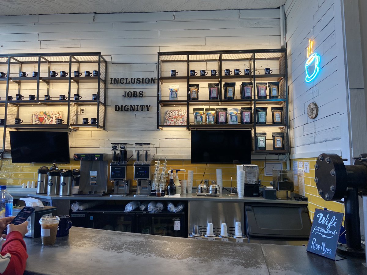 A beautiful morning for coffee at RISE &amp; Nye’s. A great mission and a wonderful team!