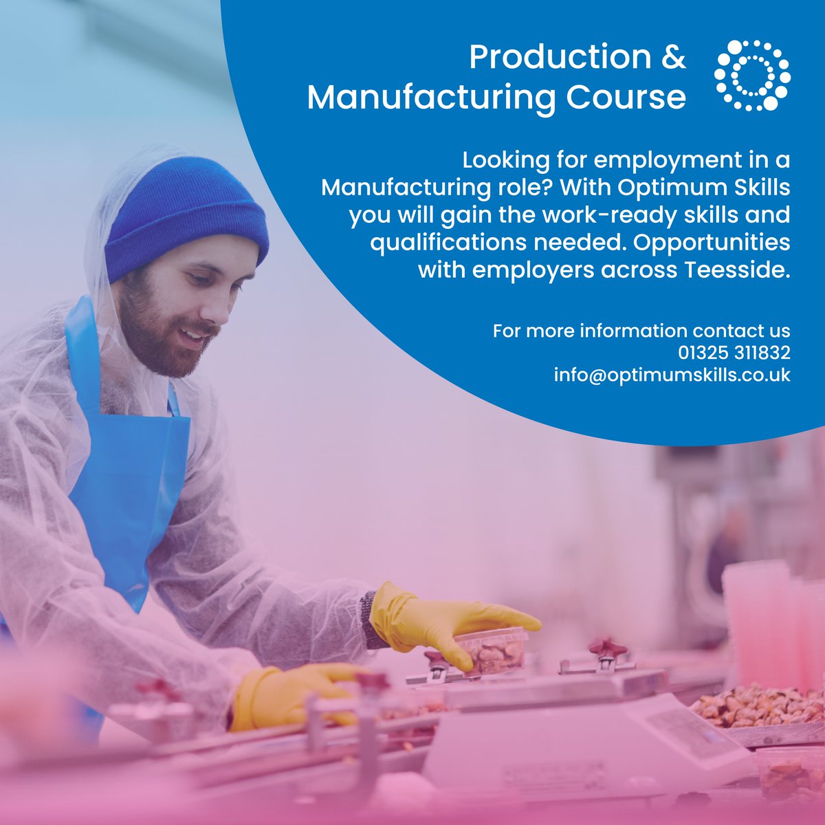 Do you need support back into employment? At the Optimum Skills Middlesbrough Academy, we can provide you with fully-funded training to boost your skills and grow your potential!

For more information contact the team. 

#OptimisingPotential #Manufacturing #Middlesbrough https://t.co/gwdzx3vXwy