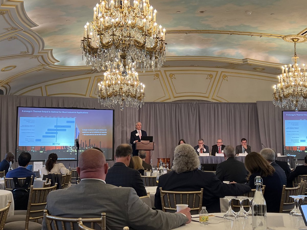 jharrell's tweet photo. Excited the see the immense investor interest in the future of American nuclear, innovators like @xenergynuclear @TerraPower @NuScale_Power @gehnuclear at the investment forum hosted by @GuggenheimPtnrs in NYC today. Let’s build! #CleanTech #nuclear #cleanenergy #cleanfinance https://t.co/nMUTE7hEIJ