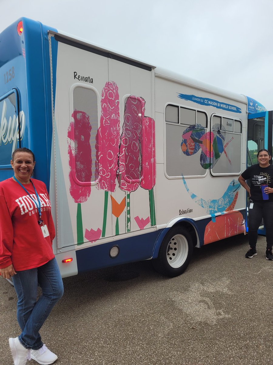kharvey1450's tweet photo. @ScottWini and I are so proud of our three 4th graders for winning the art contest to have their art put on a @CapMetroATX bus! #storyofmason #1LISD Thanks @CCMasonart ! https://t.co/e7dCf0L193