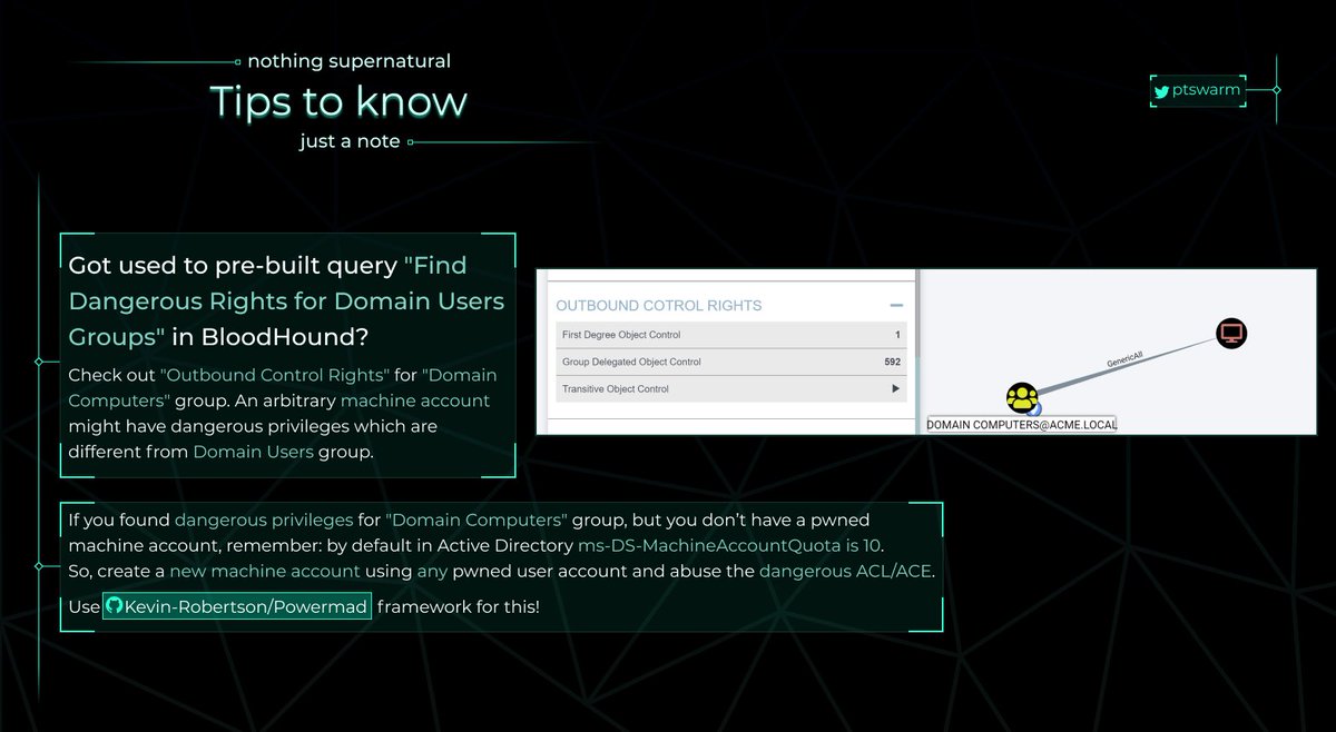 ✅ A simple, but not obvious approach to perform an internal pentest of Active Directory.