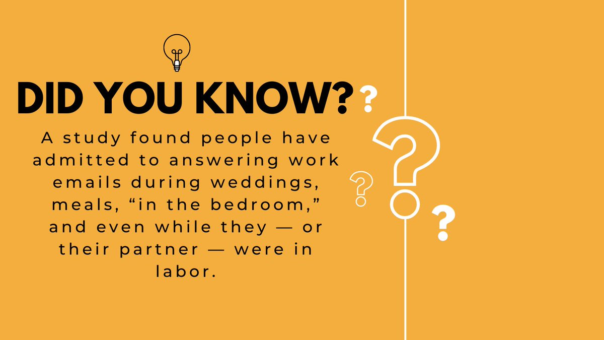 In case you needed any more motivation to log off this weekend... Did you know that an Opinion Matters survey found people regularly read work emails during weddings, funerals, and other family events?