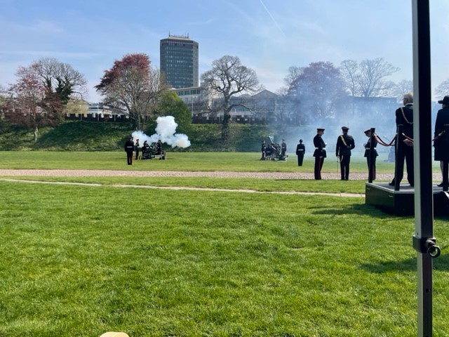 Our Military team feel honoured to have been invited to the Royal Gun Salute at <a href="/Cardiff_Castle/">Cardiff Castle</a> today to mark the Queen’s birthday. It was great to be with others to support our #armedforces. Thanks to APL Dawes CBE, Commander 160th (Welsh) Brigade &amp; the rest of the Brigade.