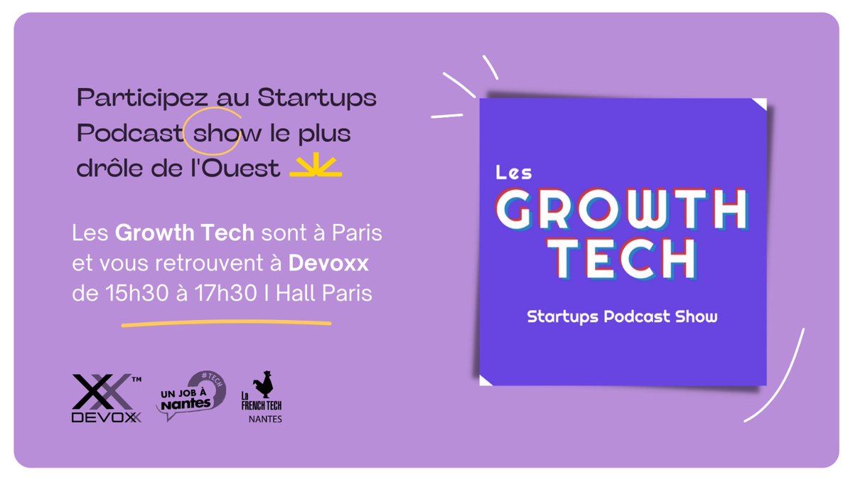 NOW recording live sur #devoxx le podcast des Growth Tech . Pour la première fois sobre :-) Venez !