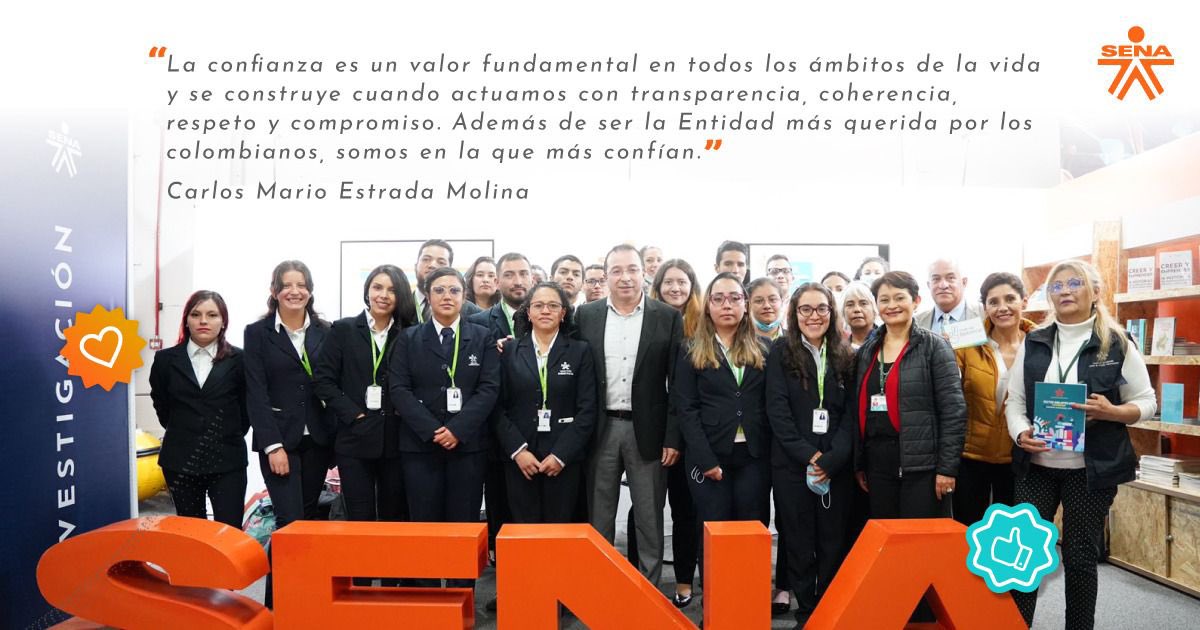 SENAComunica's tweet photo. ✅#SomosSENA | Estamos felices de anunciarles que, de acuerdo con el resultado de la más reciente encuesta realizada por la firma YanHaas en el mes de abril que mide el nivel de confianza de los colombianos en las instituciones, el SENA ocupa el primer lugar. 🤩🇨🇴¡Puro orgullo! https://t.co/BDWtBvtgHW