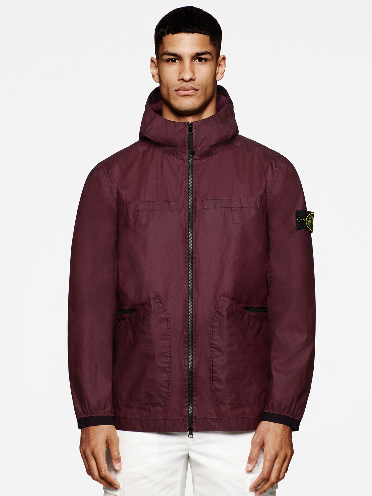 Stone island burgundy jacket best sale