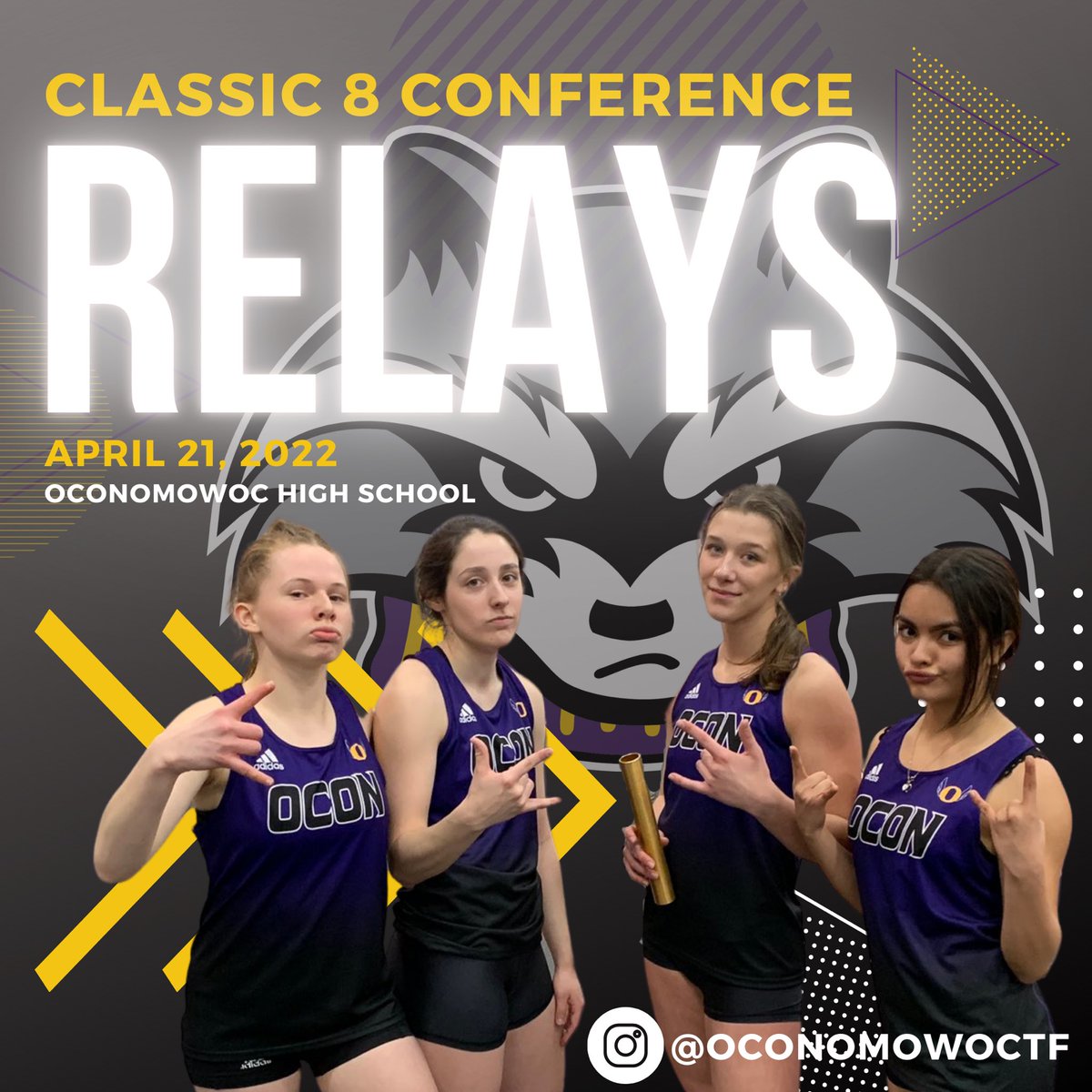 OconomowocTF's tweet photo. Girls Classic 8 Conference Relays tonight at OHS! Live results can be found on the @TrackSideTiming website! #OconPride #BetterEveryDay https://t.co/1nvKAbblqu