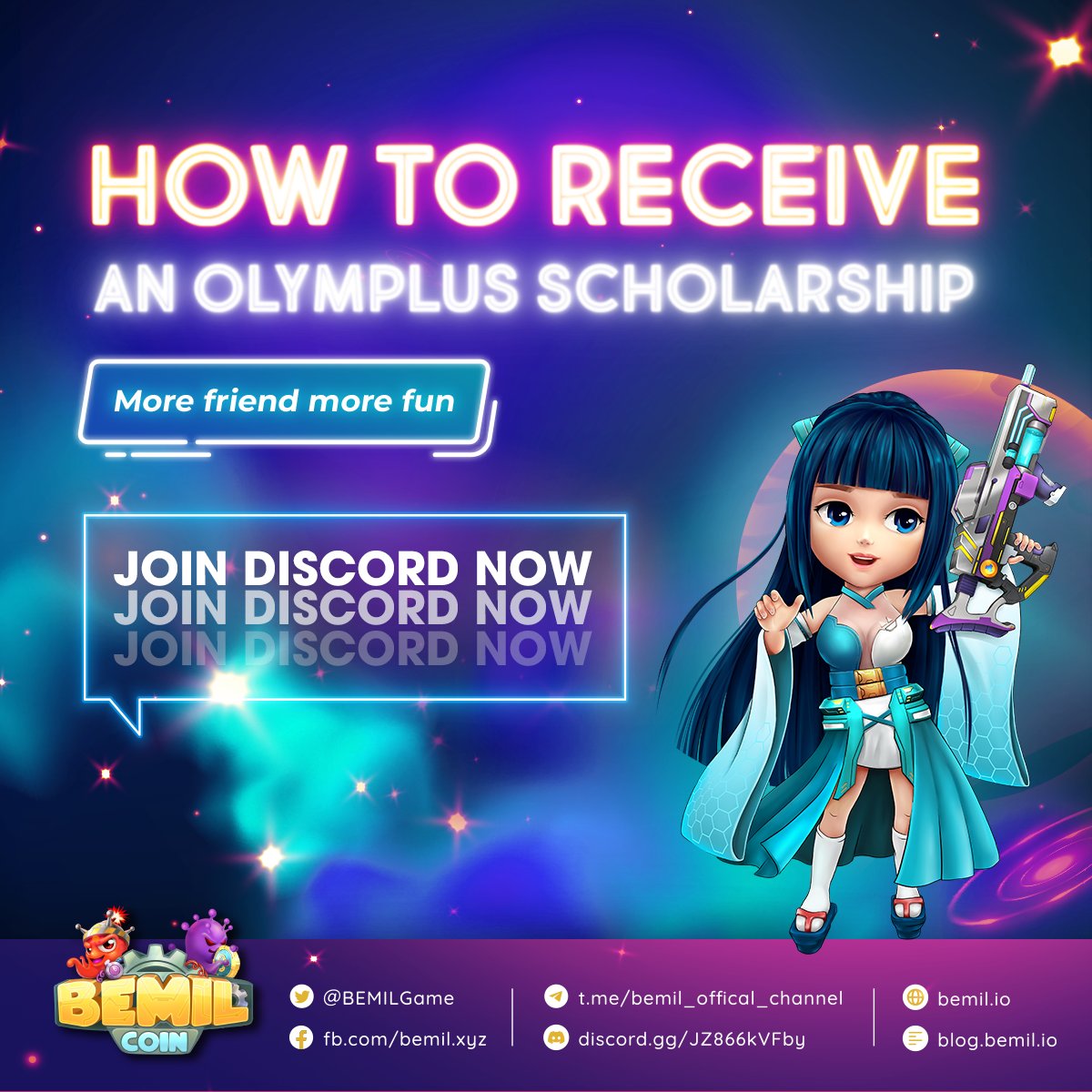 💥 To receive an Olymplus Assistant Account level 1 in the Olymplus Scholarship Program, all you need to do is join Discord, register with CM, and receive an account. But, do you know how to upgrade to levels 2 and 3? Check it here 👉 facebook.com/bemil.xyz/post…