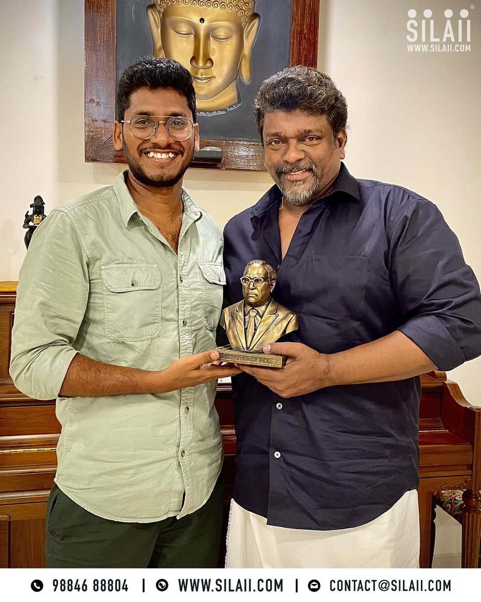 SILAIISculpture's tweet photo. SILAII is delighted to have veteran actor, National award-winning director, and producer @rparthiepan  as our beloved patron. He received Dr. BR Ambedkar's SILAII with happiness and was deeply appreciative of the detailing and nuance of the sculpture.
.
.
#Silaii #ActorParthiban https://t.co/HbyO62eSNI