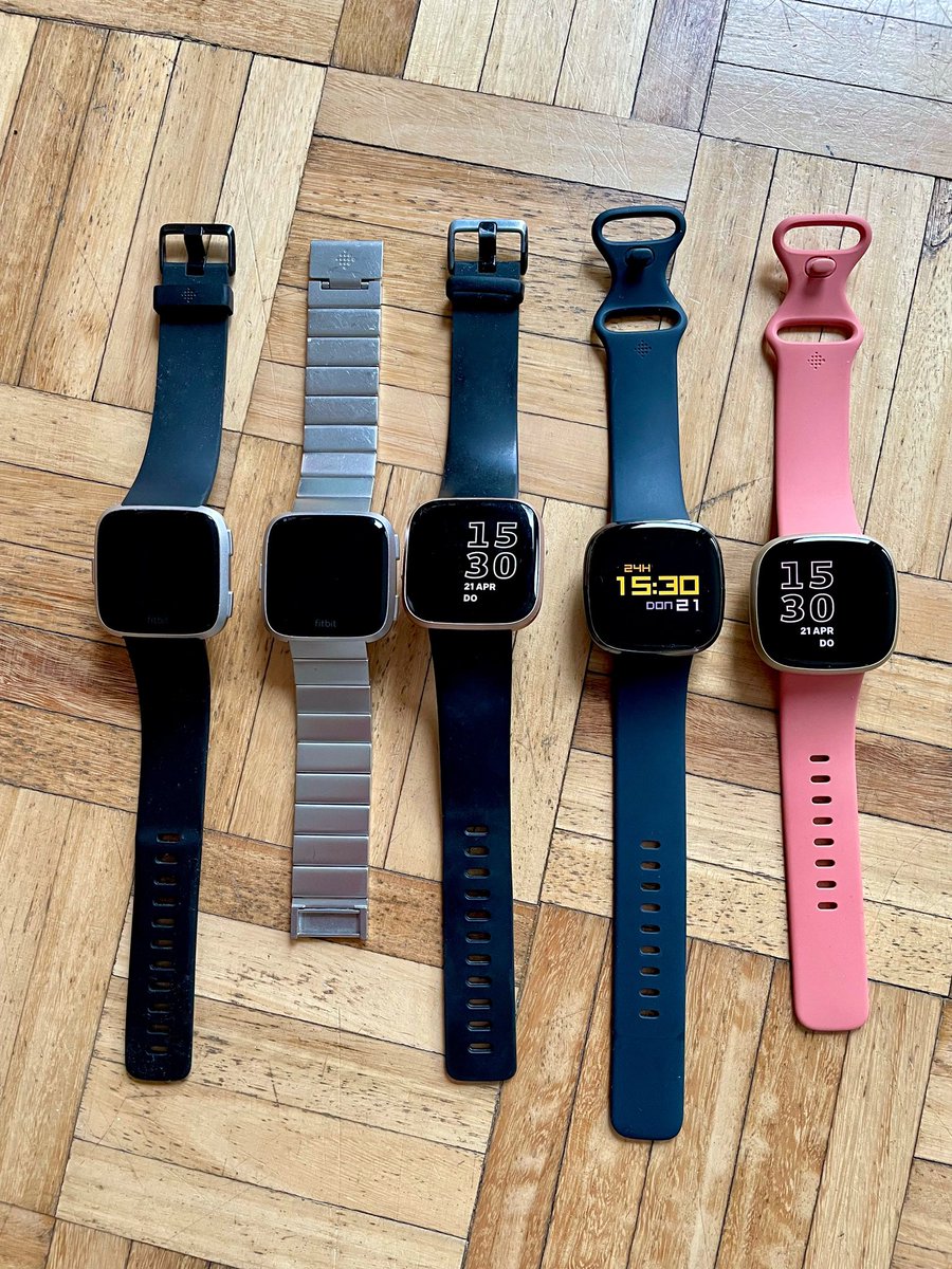 DANdFRA's tweet photo. How many Fitbit’s do you have? 🤪 From left to right: #Versa #Versa #Versa2 #Sense #Versa3 #fitbit @fitbit #made4fitbit https://t.co/CTOW0RnSZ3