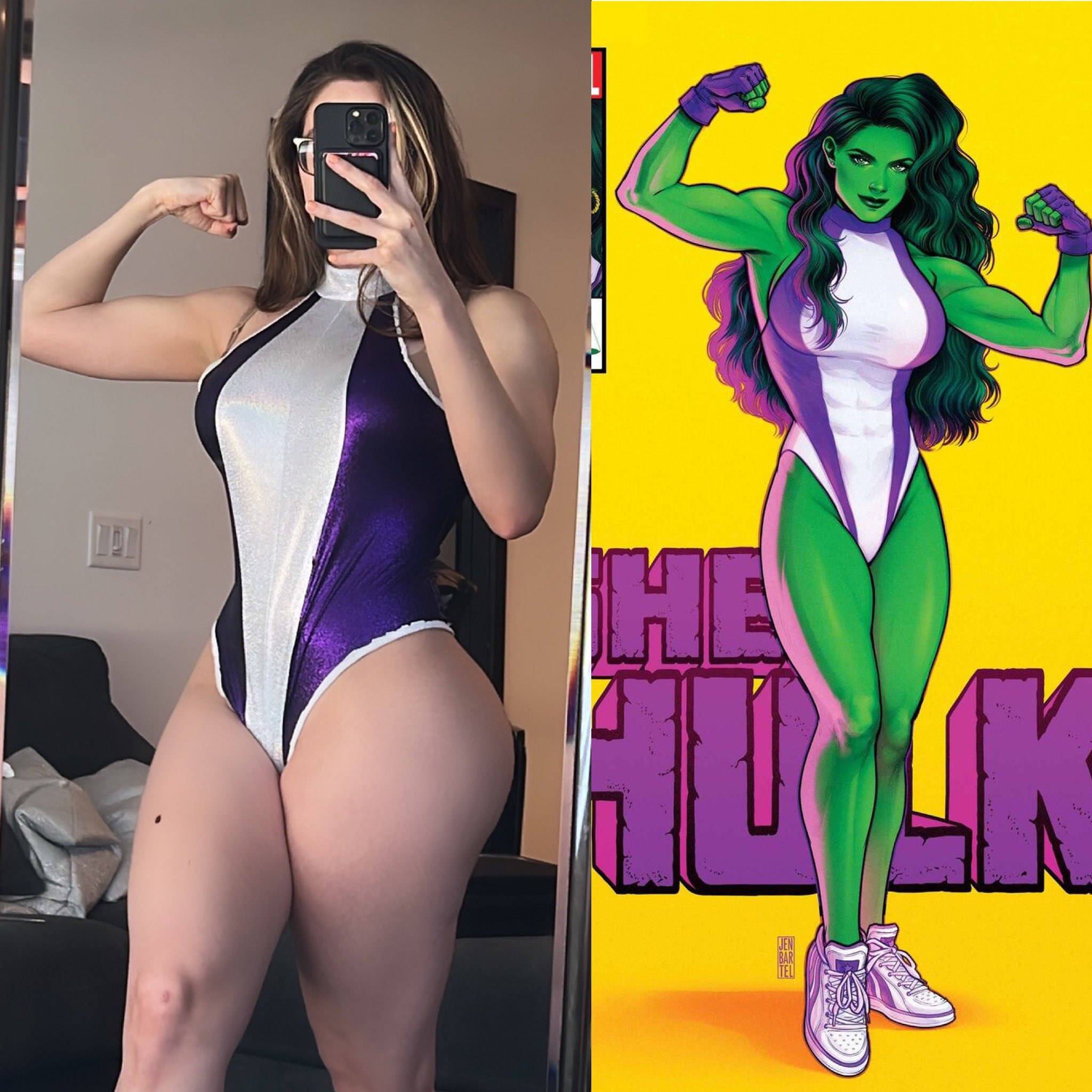 Sports One Piece Swimsuit She Hulk Costume