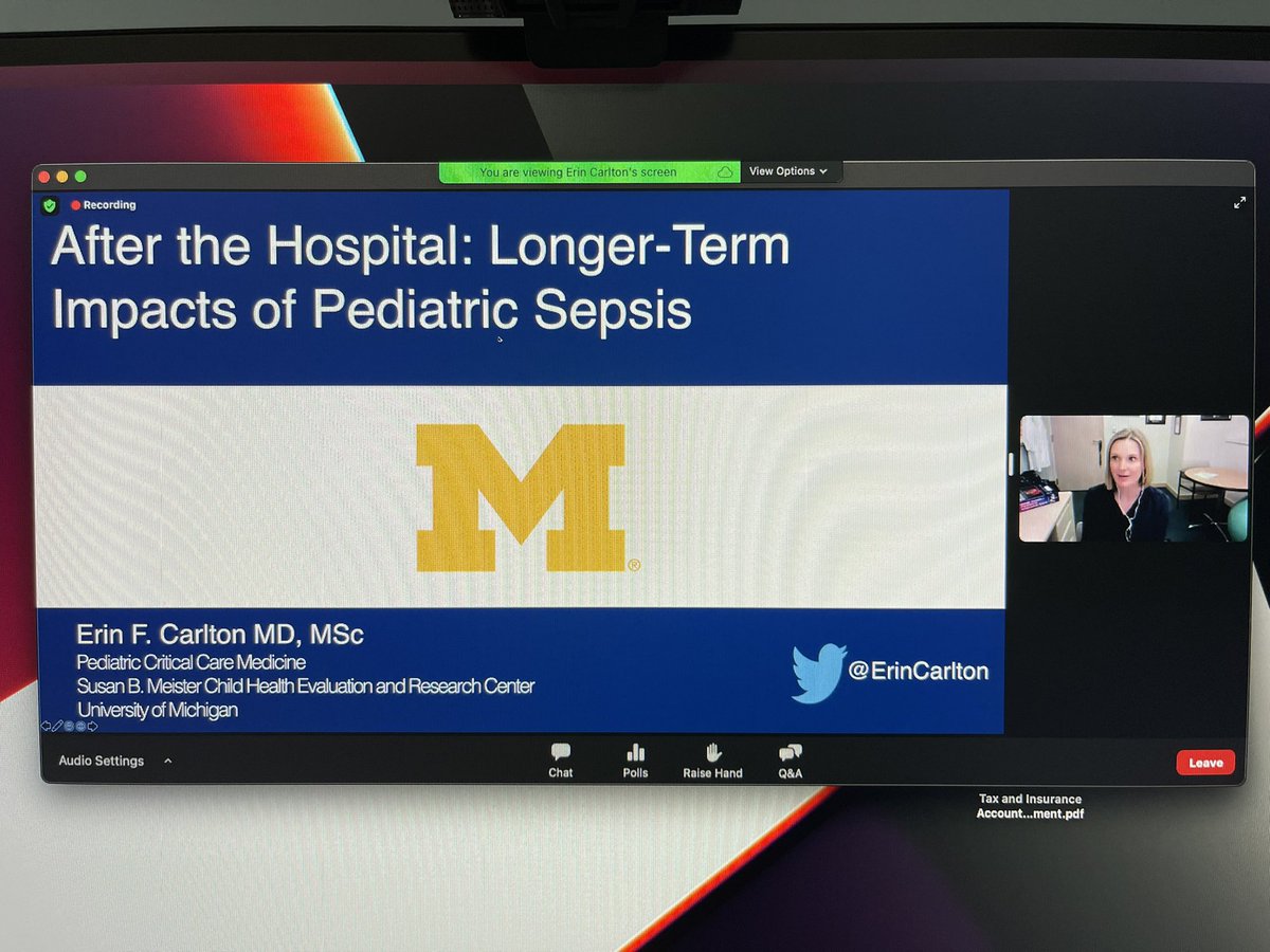 StaceSears's tweet photo. Nicely done @ErinCarlton on your webinar! @SepsisAlliance https://t.co/V60OEybjcf