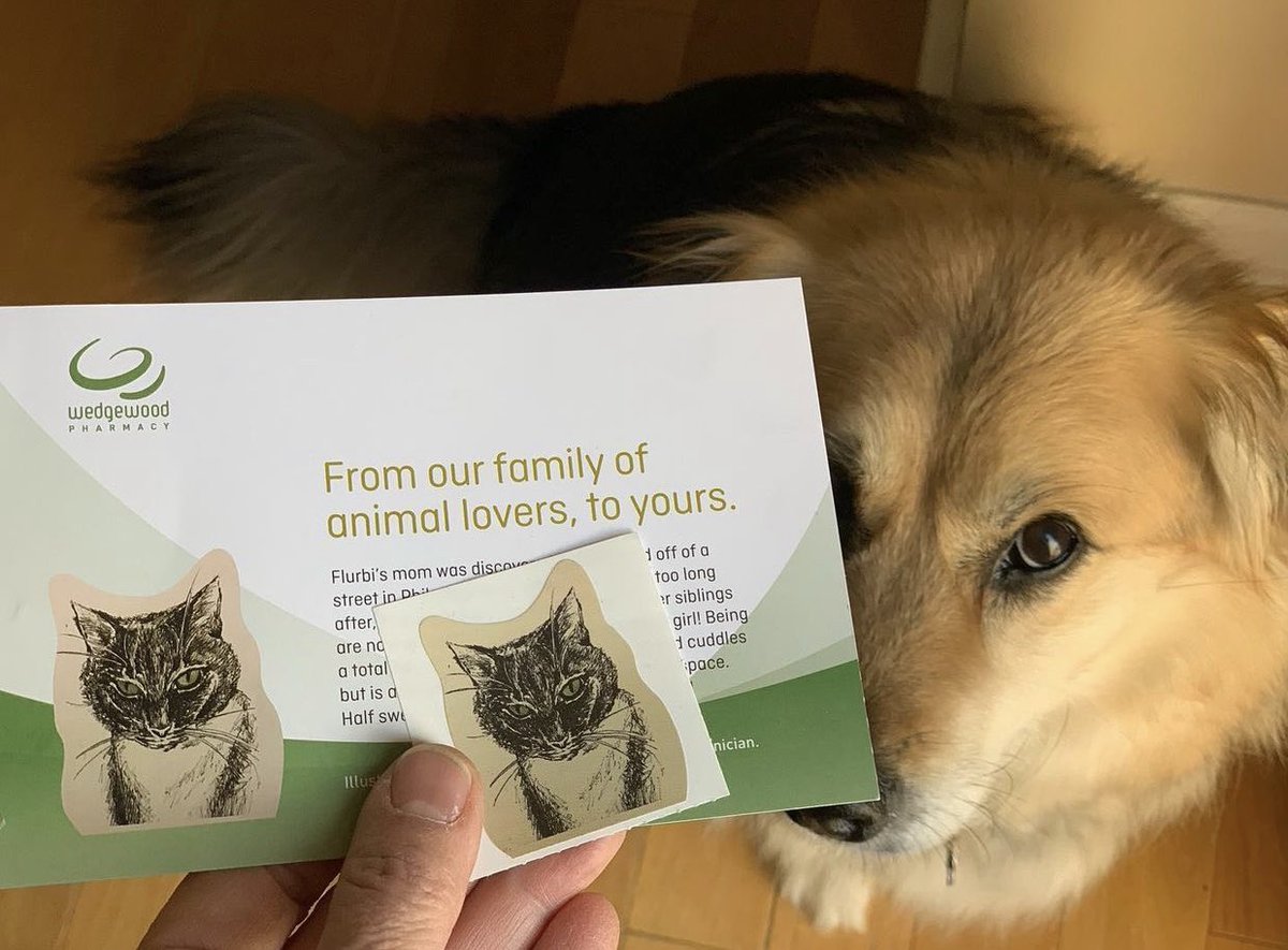 We include employee-illustrated stickers with every package that leaves our New Jersey and Arizona facilities. The sticker pictured here is Flurbi,  illustrated by Flurbi’s mom, Nicole, Lead Pharmacy Technician. 
#compoundingpharmacy #veterinarymedicine #petowner #petlover