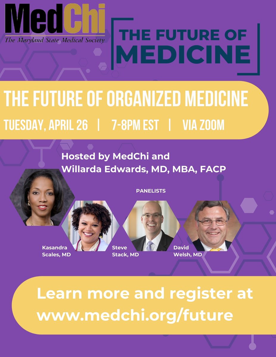 MedChiupdates's tweet photo. Join MedChi, @wvedwards, and others, on April 26 as we continue on our Future of Medicine web series.  Next, we will be discussing "The Future of Organized Medicine".  Don't miss out, register today - https://t.co/v6kmG6As0P https://t.co/GiiPvSY5TC