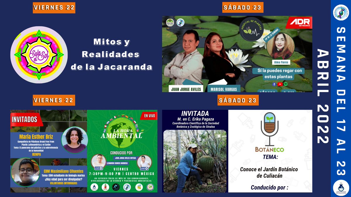 imffss_oficial's tweet photo. 🅲🅰🆁🆃🅴🅻🅴🆁🅰 🆂🅴🅼🅰🅽🅰🅻 ▶
Viernes ➡ La Hora Ambiental ▶ https://t.co/D6k0Gdt3Fl
Sábado ➡ Hospital de plantas ▶ https://t.co/Kuizr2unCG
Sábado ➡ Botáneco ▶ https://t.co/UZExrq1aCM
#Medioambiente #DrPlanta #DraPlanta #Plantas #Hospital #Flores #IMFFSS #Fauna #Flora https://t.co/avQ0hABzq2