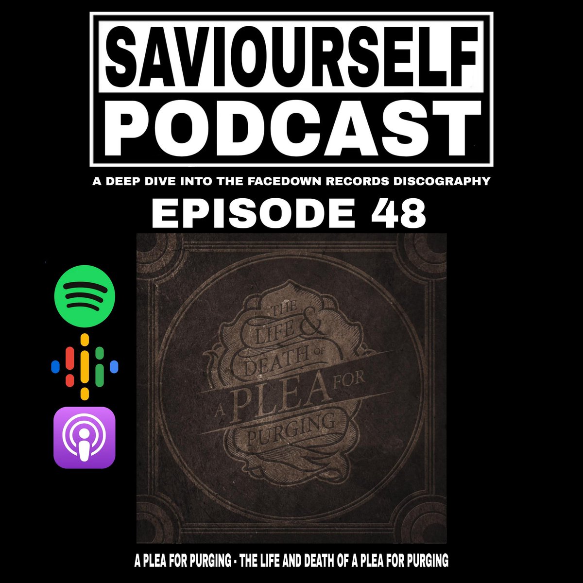 saviourselfpod's tweet photo. Hope you're all feeling great because here's episode 48! Join us with our good friend @jangleboy_ as we talk about the @facedownrecords release from A Plea For Purging, 'The Life and Death of A Plea For Purging'. 
 #Deathcore #GrooveMetal #Djent #SaviourselfPod #ExplicitContent https://t.co/WWVzP7SQ6G