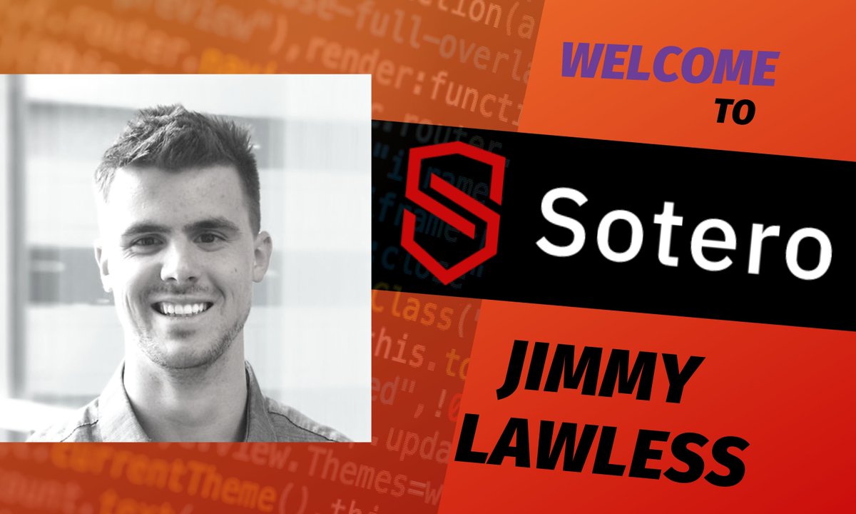SoteroSecure's tweet photo. ๐ฃNew Hire Alert ๐ฃ
@SoteroSecure is pleased to announce our newest team member, Jimmy Lawless! Welcome to the team, Jimmy!
#teamsotero #wearehiring #gettingdowntobusiness https://t.co/oH6ifk91k2
