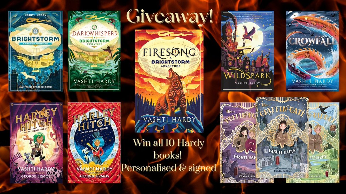 📚🌟GIVEAWAY bonanza!🌟📚 To celebrate the imminent publication of FIRESONG as my 10th book, I'm giving away all 10 books, signed & personalised! 1 winner chosen at random 5/5/20. Like, follow & retweet to enter. UK/Ireland.Good luck! Covers by @georgermos & Griffins @natsmillie