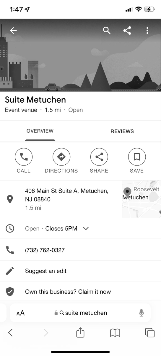 A small but huge step into claiming our business. Family, we are officially on google!