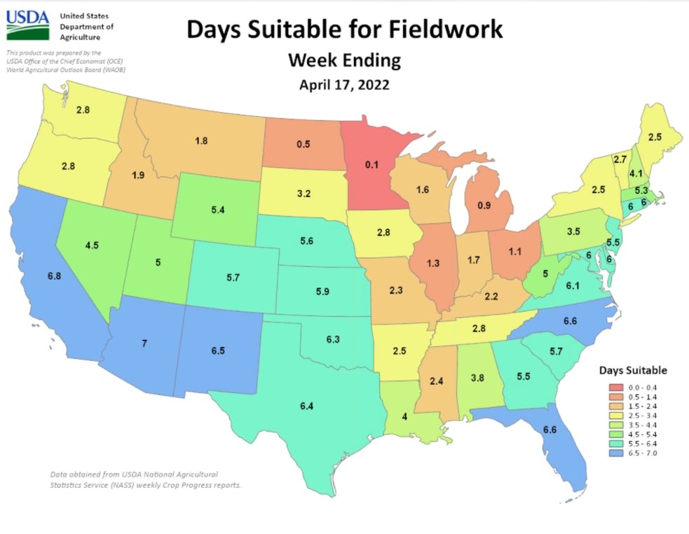 MRCC (@midwestclimate) on Twitter photo Cool, wet conditions across the Midwest are limiting the number of days suitable for fieldwork. Map from <a href="/usda_nass/">National Agricultural Statistics Service</a>. #agchat <a href="/USDAClimateHubs/">USDA Climate Hubs</a> Cool, wet conditions across the Midwest are limiting the number of days suitable for fieldwork. Map from <a href="/usda_nass/">National Agricultural Statistics Service</a>. #agchat <a href="/USDAClimateHubs/">USDA Climate Hubs</a>