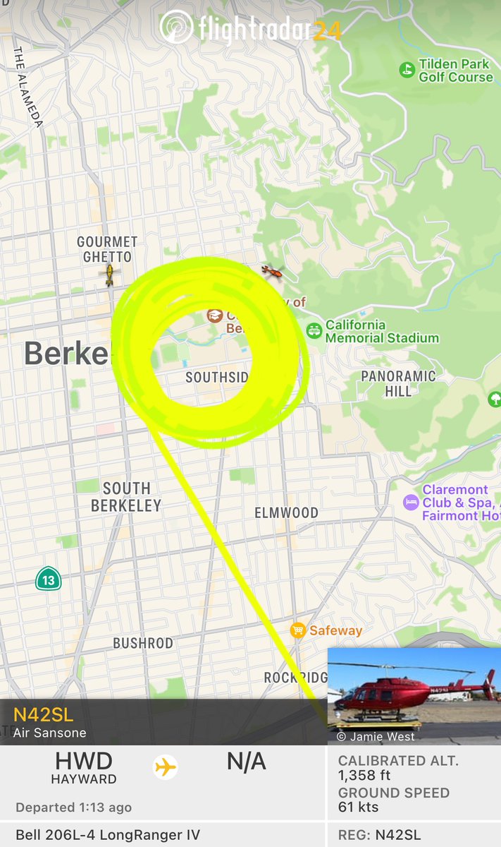 giselilla's tweet photo. Regarding #UCBerkeley warning, here are the helicopters circling campus. Not much news other than that. But it all seems to be relatively calm. Stay safe everyone! https://t.co/fDp31uSfQ7