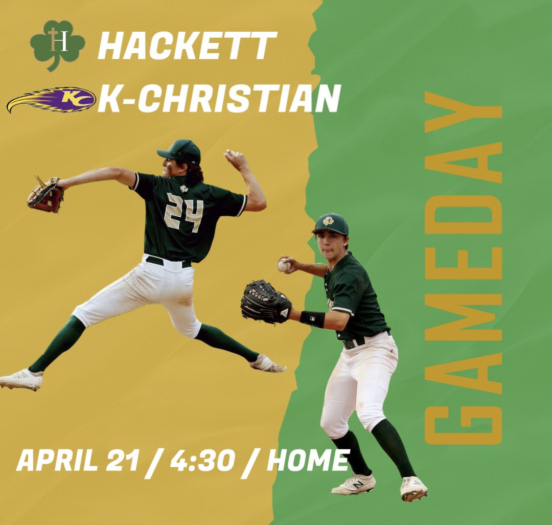 HCPBaseball's tweet photo. GAMEDAY! The boys take on K-Christian in a cross-twin state ranked rivalry! Come out and support. Hot dogs free for all students. #LetsGoIrish #BeatTheComets https://t.co/QCqFwNiUlP