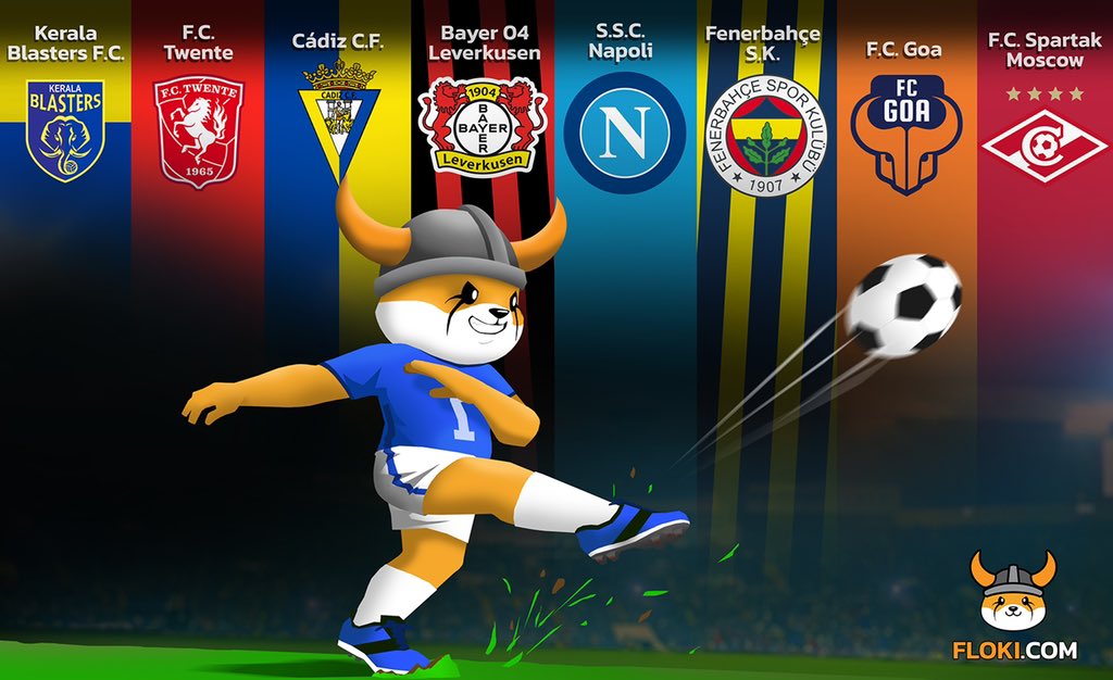 FLOKI's tweet photo. #FLOKI is partnered with 8 international football clubs! Probably nothing 👀 https://t.co/Lq5hWvBI99