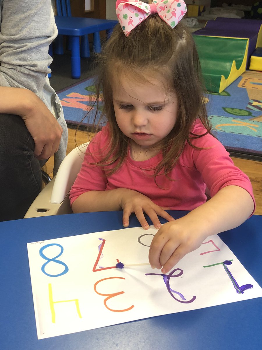 CCLSRames's tweet photo. These big kids are busy learning about numbers this week! Here they are tracing numbers with Q-tips! 2’s class we’re ready for ya! #numbersweek #1’shavefun @CCLSChargers https://t.co/0MT10gFJL3