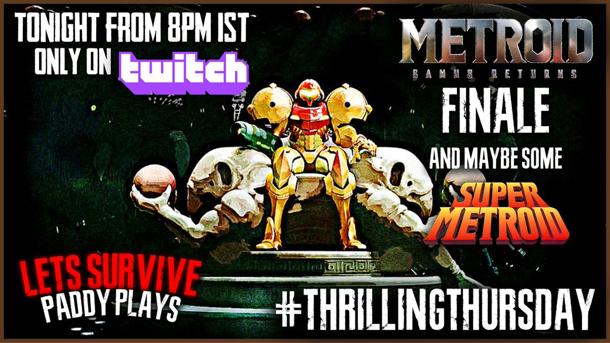 LS_PaddyPlays's tweet photo. Bit late getting this out, but we going live in 20 mins with more #MetroidSamusReturns and we might even get to start #SuperMetroid. We shall see. Come on by for lots of me shouting and swearing at the #QueenMetroid.
https://t.co/Xtrb4Pmbs8 https://t.co/cXlwZewC1R