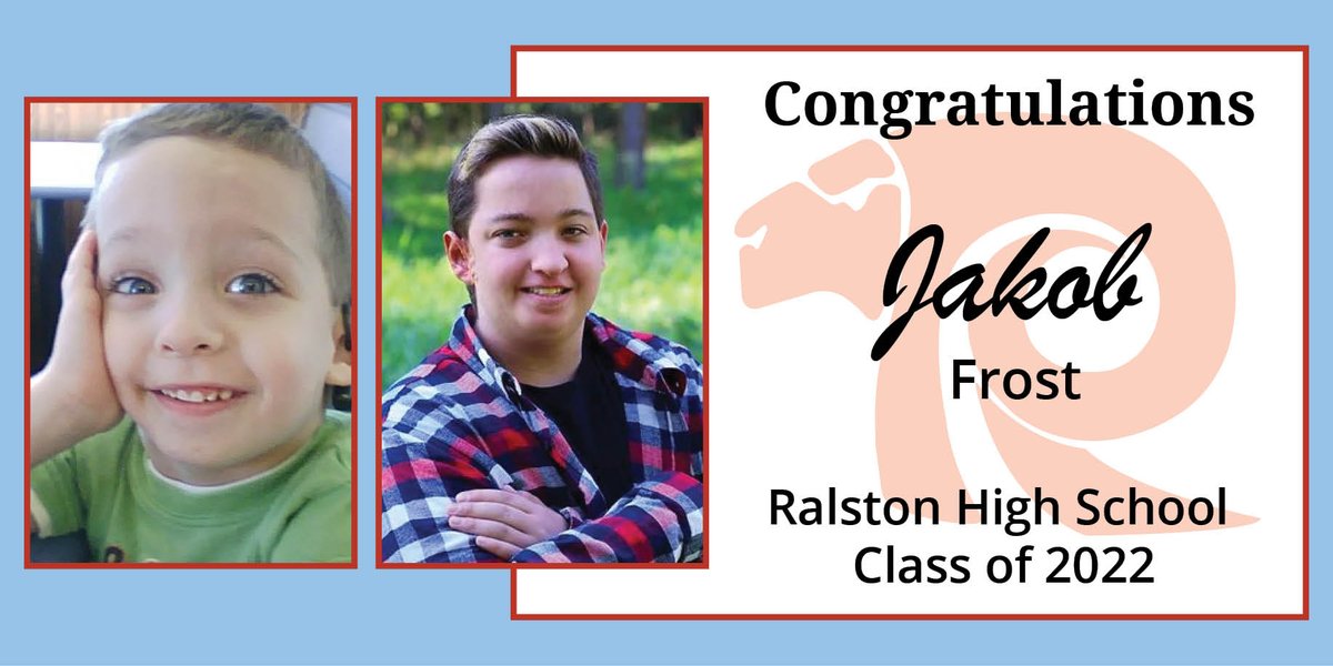 RalstonSchools's tweet photo. Congrats to Jakob Frost! Jake went to Karen Western &amp; is planning to attend Iowa School for the Deaf &amp; pursue a career in Electrical Engineering and Tech. His best @RalstonHS memories are being on Unified Bowling, hanging out with friends, and weightlifting class. #RHSRams2022 https://t.co/0iqai9ILIY