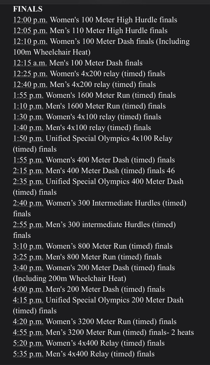 Wake County Championships schedule