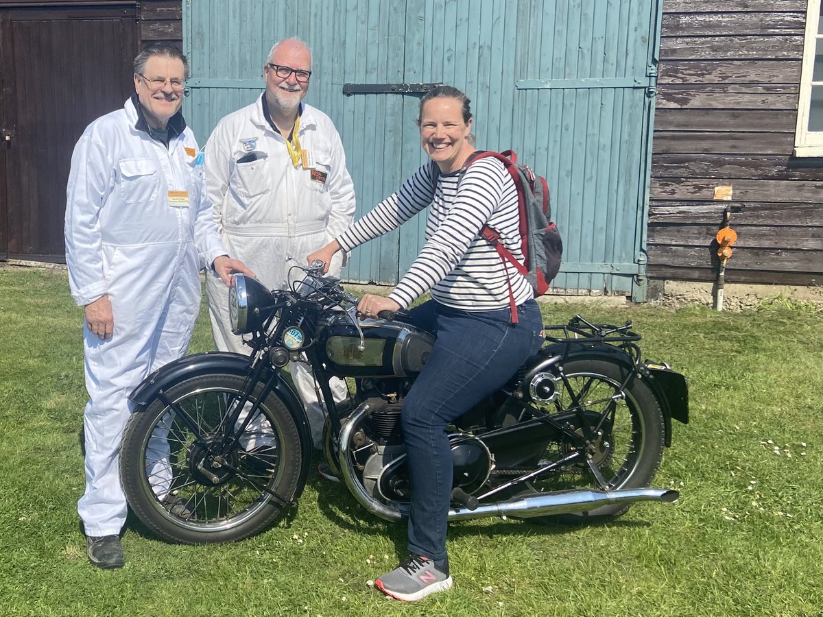 Amazing day at Brooklands Museum researching book four. Mark and Martin left no stone unturned! Feeling very lucky and inspired for writing Olive’s final chapter; my female despatch rider at Bletchley Park in ww2 #research #brooklands #ww2 #despatchrider