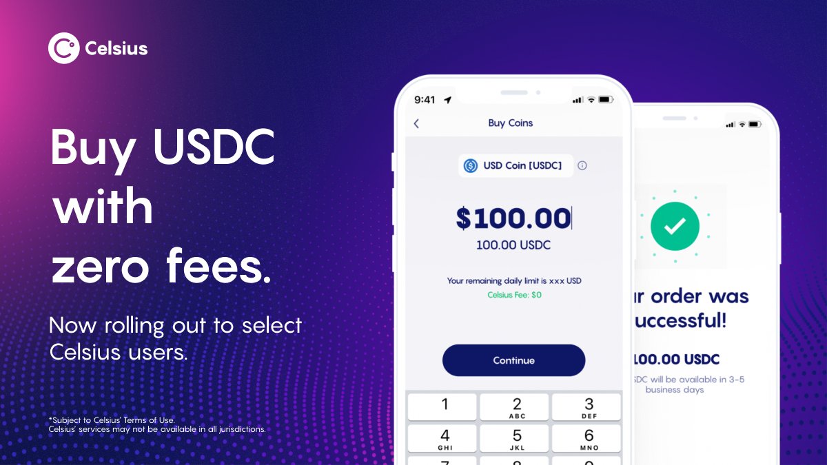 Celsius on Twitter "Celsius is happy to announce that buying crypto