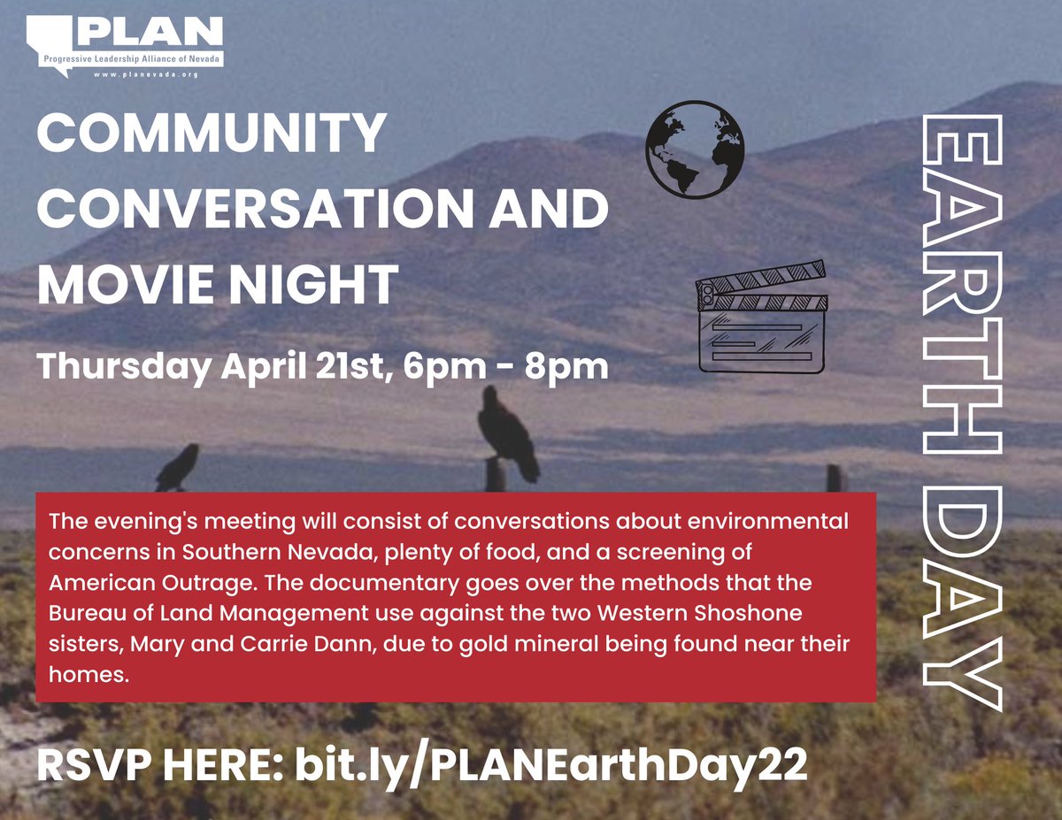 Happening tonight! Join us for a community discussion + movie night around the threats of mining to Indigenous lands and a film screening of American Outrage.

#EarthDay

RSVP: bit.ly/3JHkMOS