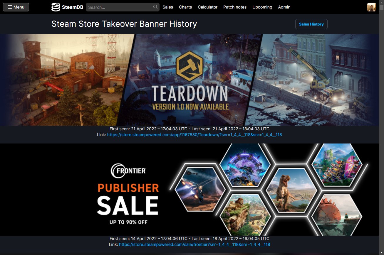 Pavel Djundik on X: A historic list of all the Steam store takeovers, all  the way back to 2010! (@internetarchive for the win)    / X