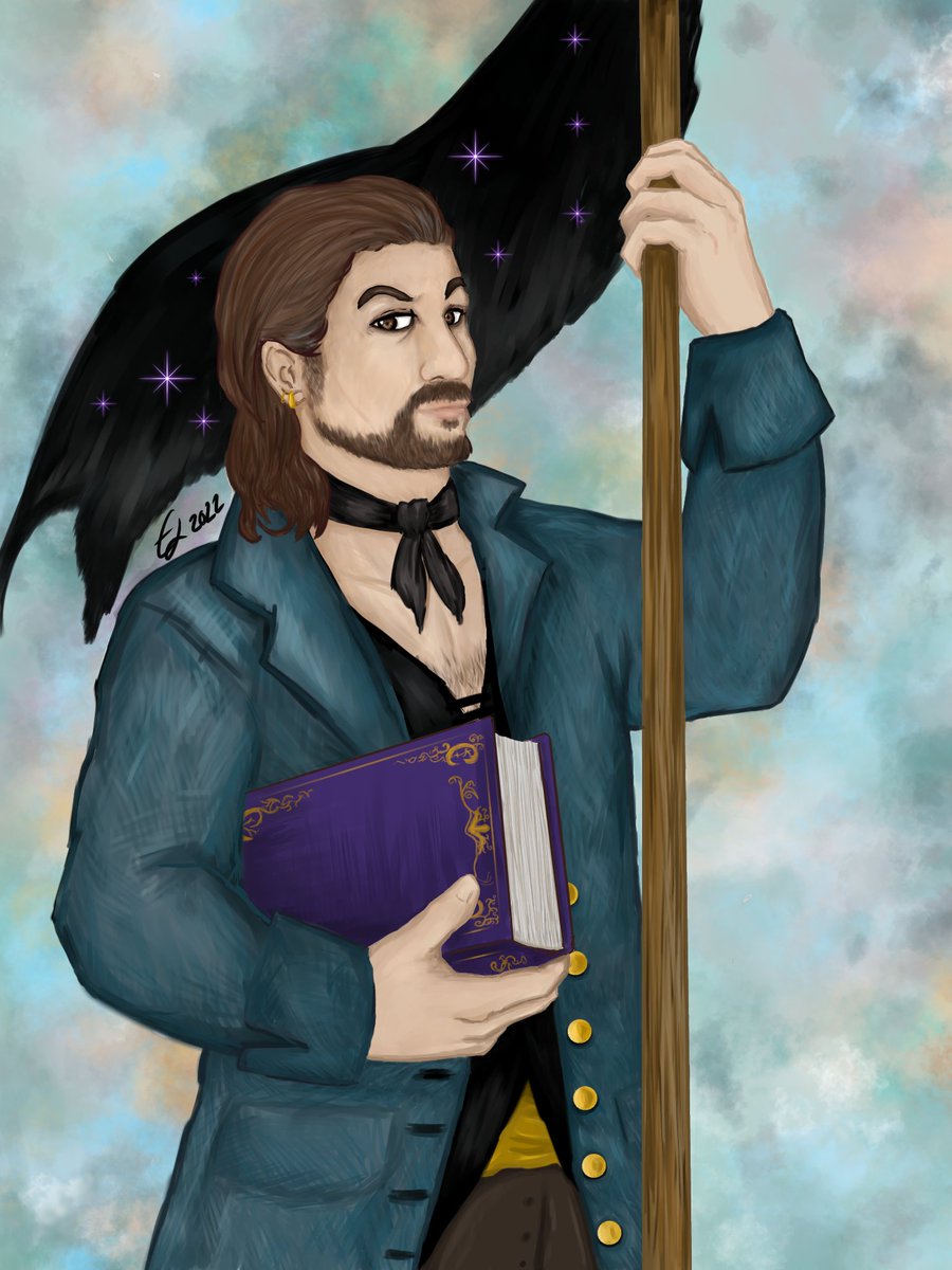 empbuh's tweet photo. Pirate of Waterdeep. Gale would be a great pirate or the worst one. 😂 This pirate au is part of bg3 multiverse mix&amp;match event @DBTRcommunity ❤ #wizardofwaterdeep #gale #bg3 #baldursgate3 #pirateau #fanart #digitalart https://t.co/xIDnSVfuou