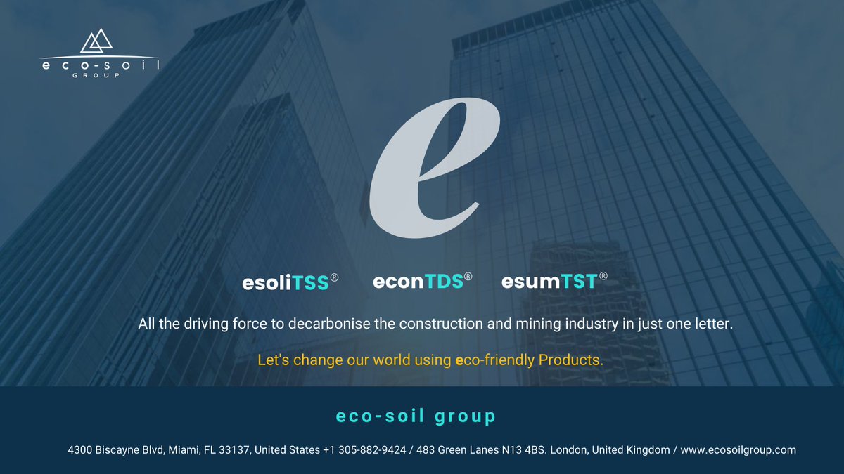ecosoilgroup's tweet photo. THE 'e' LETTER😎

✅eco-friendly products
✅efficient solutions
✅excellent results
✅easy to apply
✅engineers 24/7

empathetic professionals to assist you!👷

Too Good To Be True?😉

Click Here👉 https://t.co/KWqvxI56AO

#ecosoilgroup #ecofriendlysolutions #mining #construction https://t.co/LtAH4EfA8U