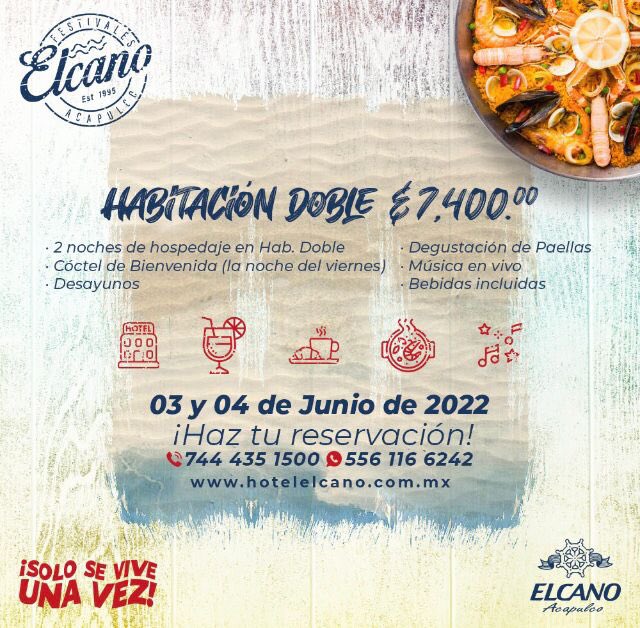 FideturAcapulco's tweet photo. El @hotelelcano Acapulco presenta, Degustación de Paellas 2022. 

#Acapulco #HogarDelSol https://t.co/pMkAvENyPh
