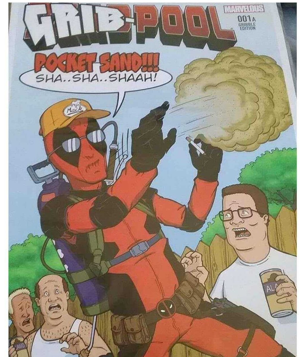 PPuffpass's tweet image. I love when 2 things i like come together #kingofthehill #Deadpool #crossovers