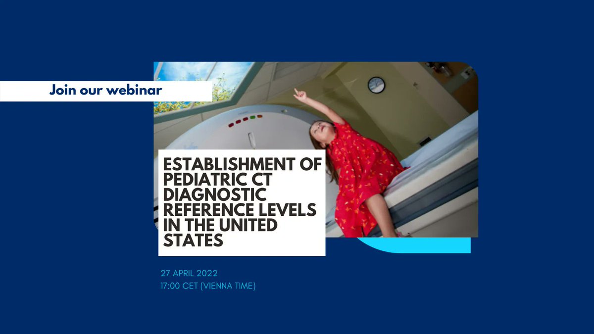 Join our latest webinar on 𝐄𝐬𝐭𝐚𝐛𝐥𝐢𝐬𝐡𝐦𝐞𝐧𝐭 𝐨𝐟 𝐏𝐞𝐝𝐢𝐚𝐭𝐫𝐢𝐜 𝐂𝐓 𝐃𝐢𝐚𝐠𝐧𝐨𝐬𝐭𝐢𝐜 𝐑𝐞𝐟𝐞𝐫𝐞𝐧𝐜𝐞 𝐋𝐞𝐯𝐞𝐥𝐬 𝐢𝐧 𝐭𝐡𝐞 𝐔𝐧𝐢𝐭𝐞𝐝 𝐒𝐭𝐚𝐭𝐞𝐬.
📅  27 April 2022
⏲️ 17:00 CET (Vienna time)
Sign up here 👉 buff.ly/3M7PgLF